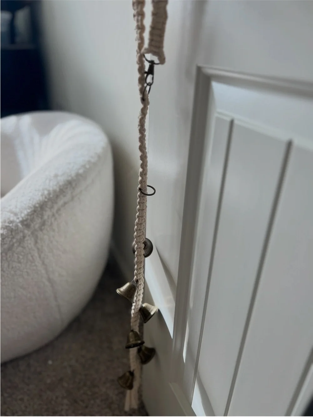 Boho Macramé Bell Hanging Decor in Natural Cream